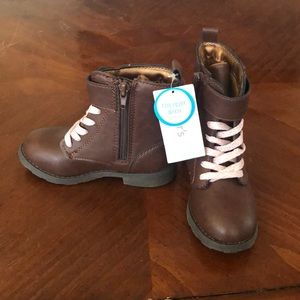 Carter’s girl boots with pink sparkle shoe laces